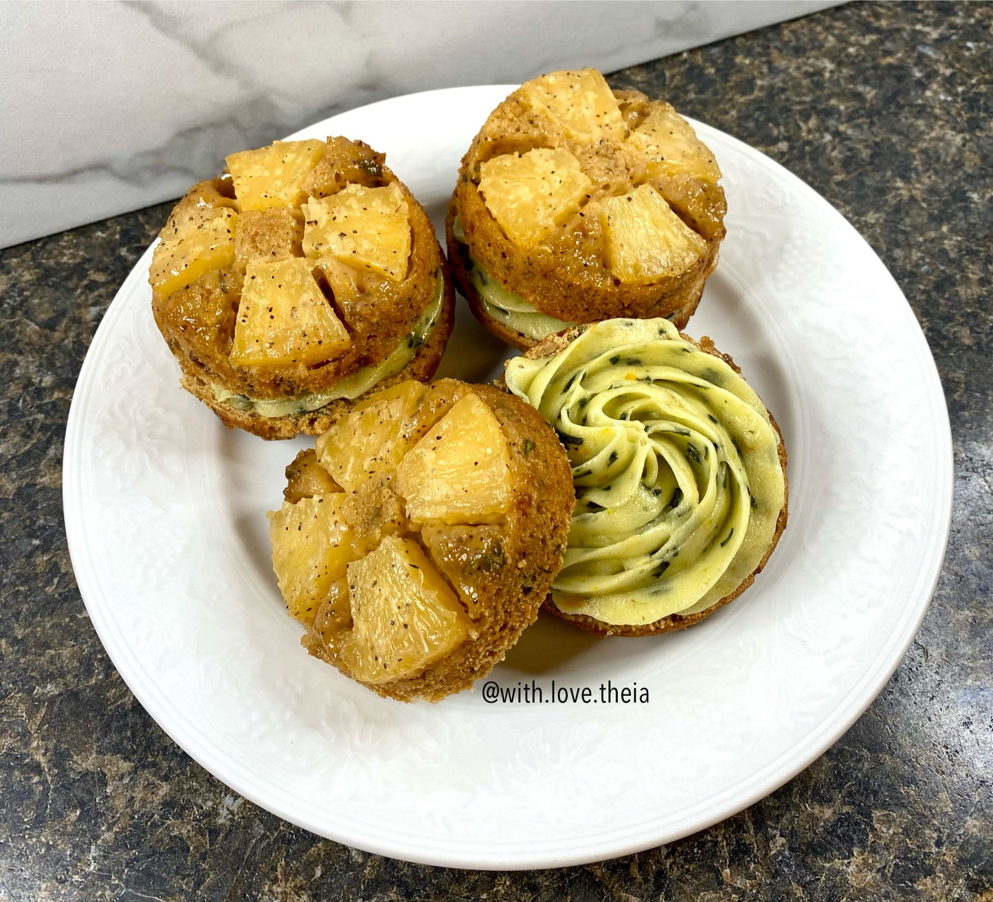 Basil-ly in Love: Pineapple Thai Basil Walnut Cake with Thai Basil Orange Miso Buttercream and Passionfruit Guava Black Pepper Syrup
